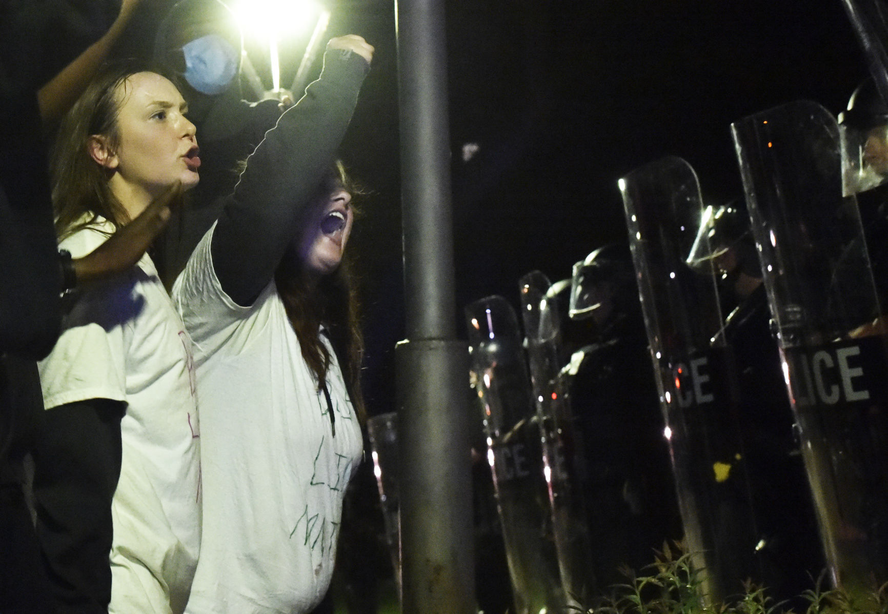 Outside the police station